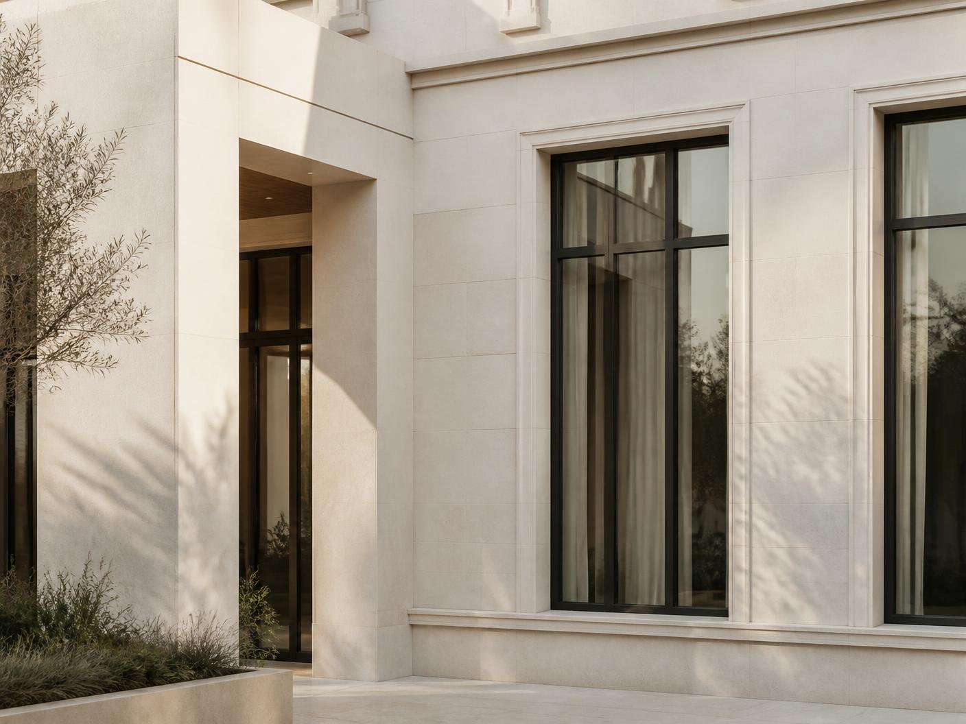 Exterior of a contemporary senior living community
